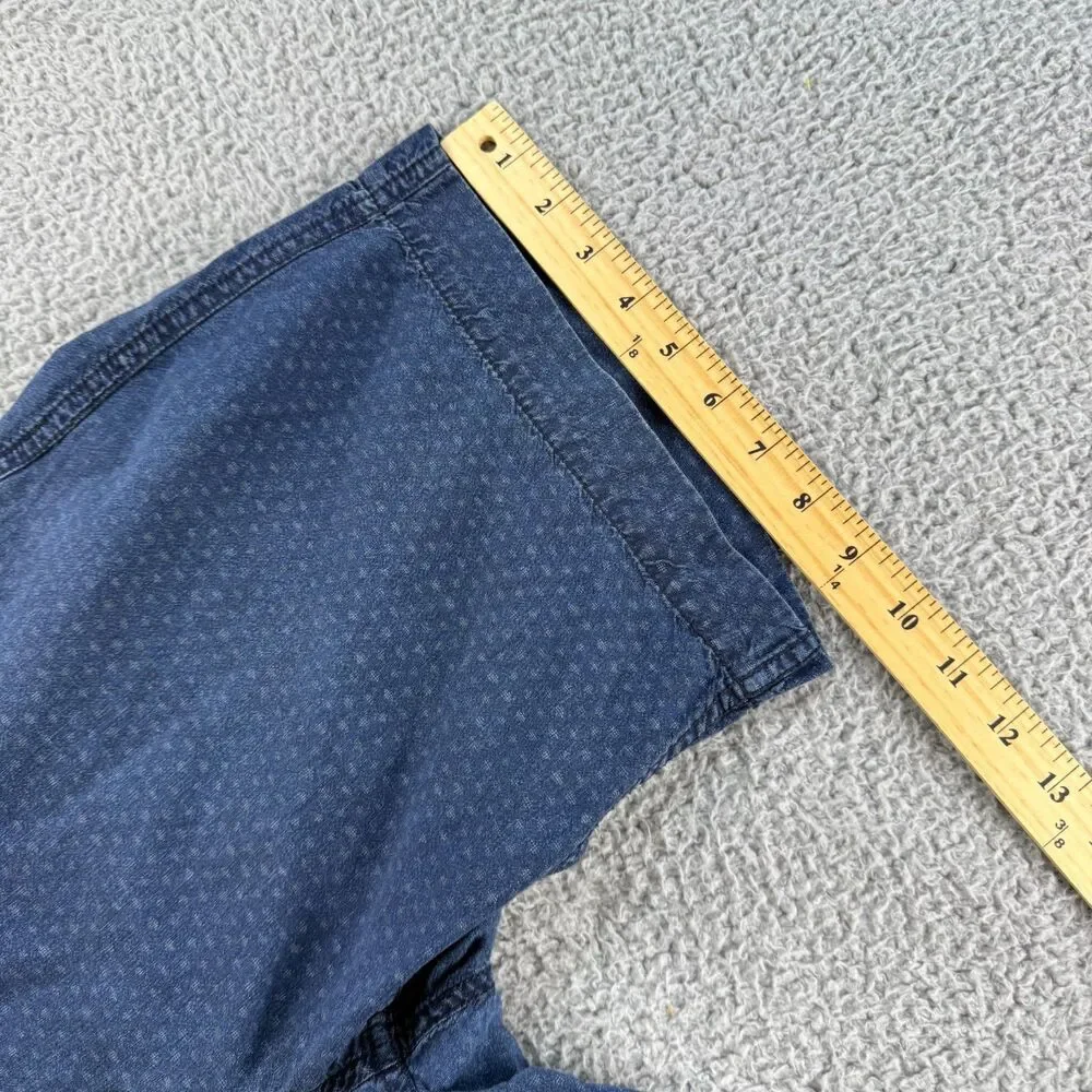 Faherty Island Life Shorts Mens 32 Blue Geometric Faded 100% Cotton Chino